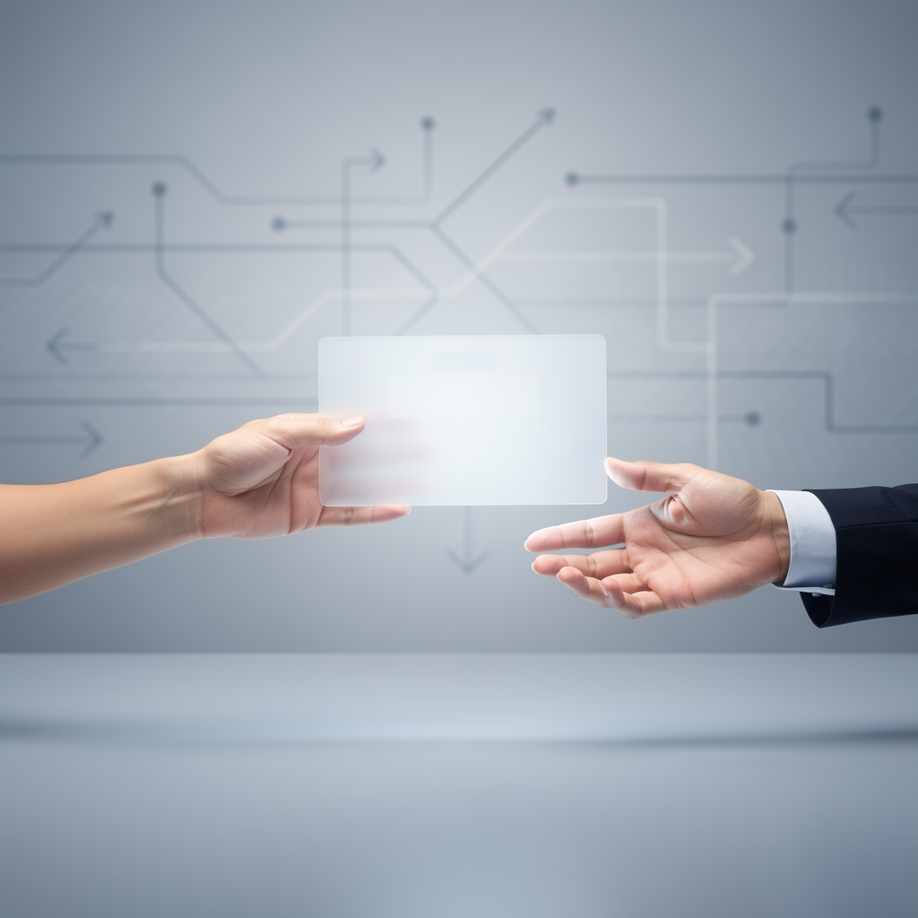 Стилизованное изображение передачи документа о займе в современном офисе, символизирующее процесс переуступки.